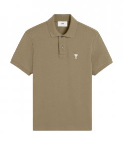 Khaki Cotton Ami De Coeur Polo Shirt