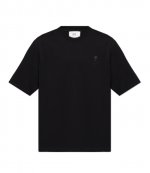 Black Cotton Tonal Ami De Coeur T-Shirt