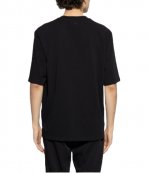 Black Cotton Tonal Ami De Coeur T-Shirt