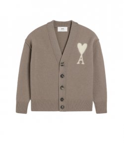 Taupe Ami De Coeur Wool Merino Cardigan