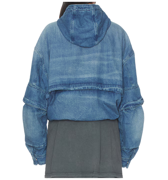 Tinted Medium Indigo Cropped Cargo Jacket