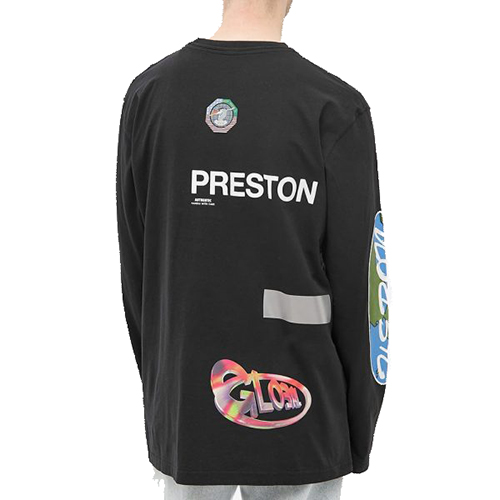 LS T-Shirt Global Collage Black Blue