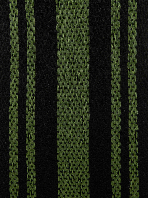 Fringe Detail Black Green Camisole Dress
