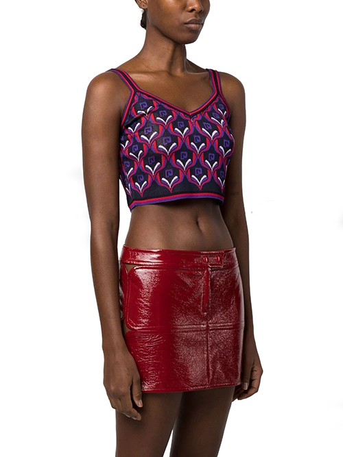 Jacquard Paco Purple Red Halter Top