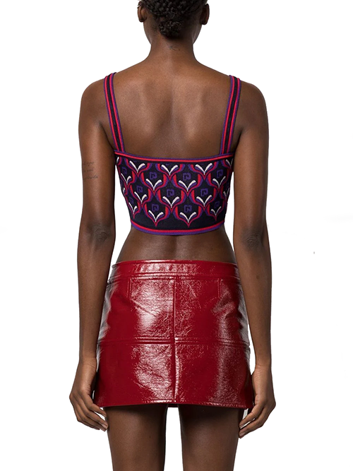 Jacquard Paco Purple Red Halter Top