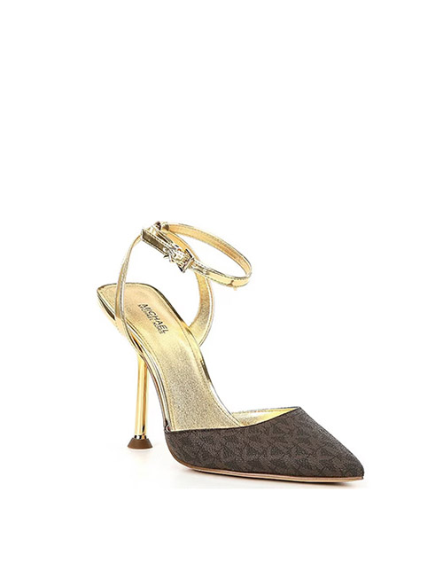 Imani Brown/Gold Logo Pump