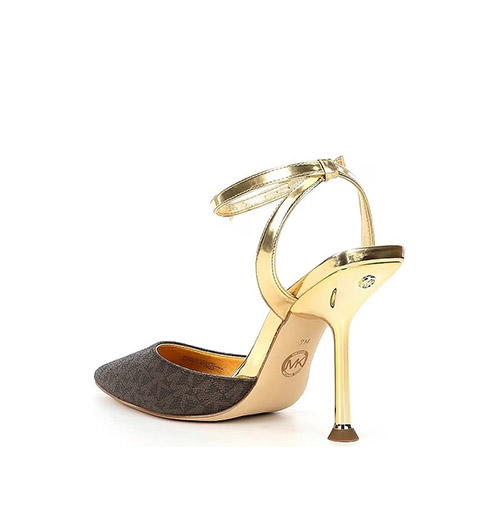Imani Brown/Gold Logo Pump