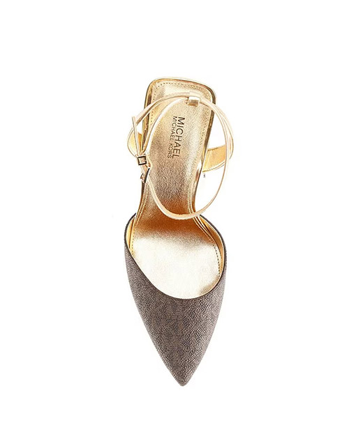 Imani Brown/Gold Logo Pump