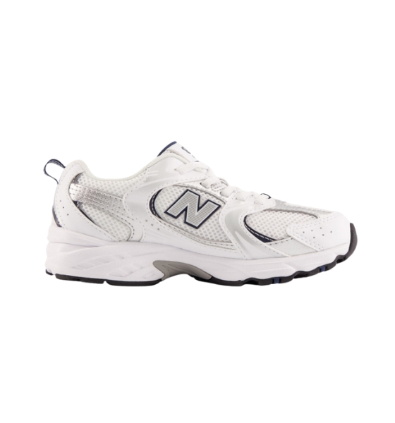 530 White/Silver/Black Sneakers