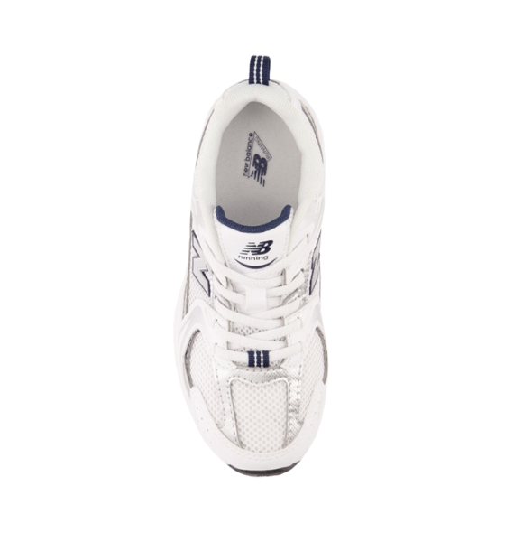 530 White/Silver/Black Sneakers