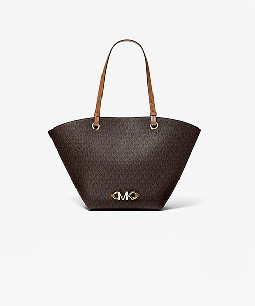 Izzy MK Brown Logo Medium Tote Bag