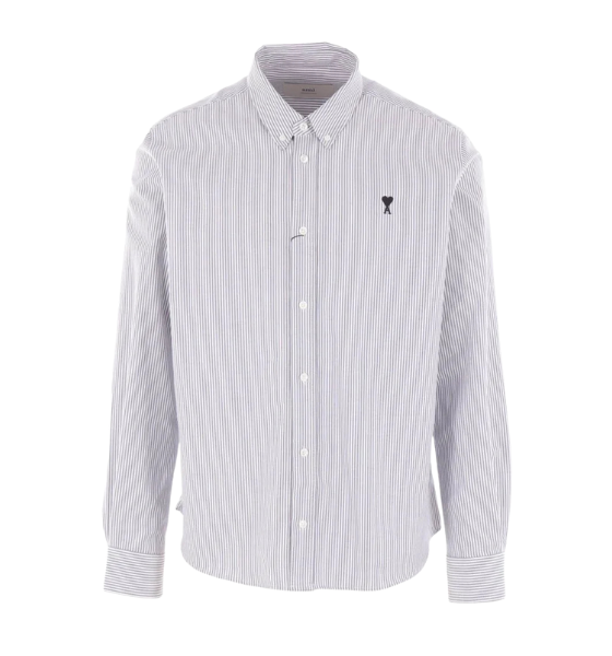 White/Black Stripes Classic Fit Ami Shirt