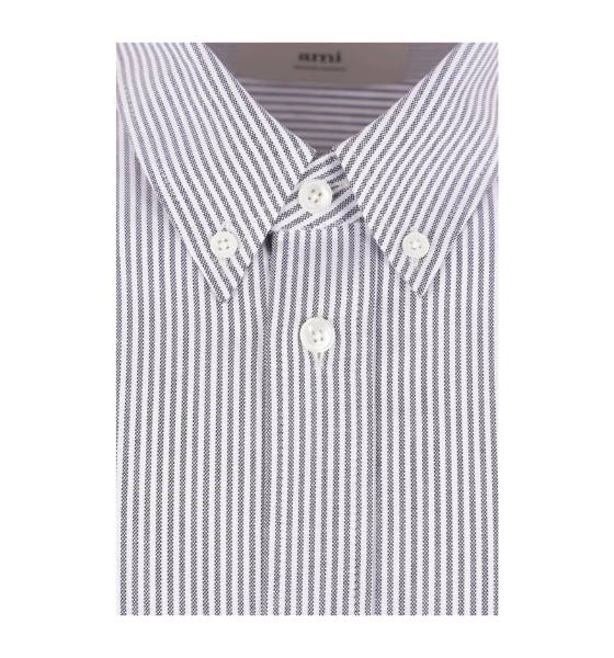 White/Black Stripes Classic Fit Ami Shirt