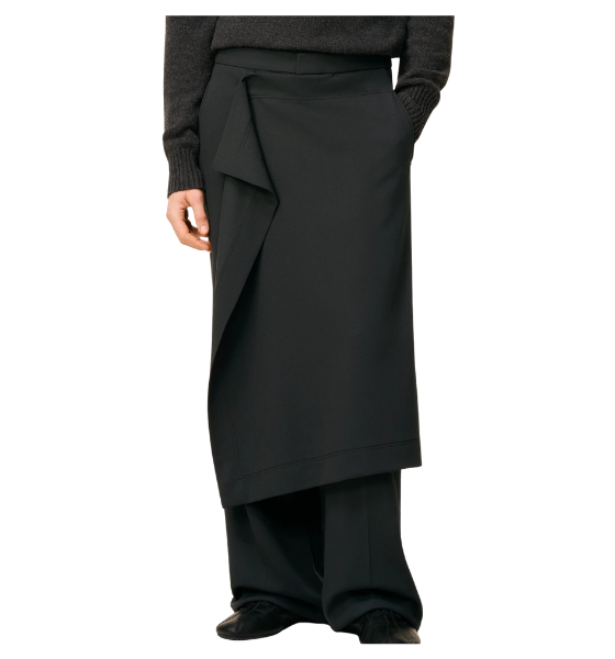 Black Large Trousers With Panel