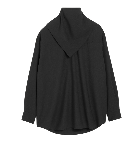 Black Bandana Blouse Light Wool Twill