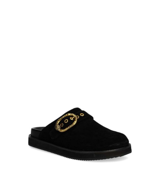 Mayfair Casual Black Suede Flats Mules