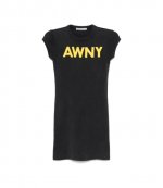 Washed Black Graphic Baby Tee Mini Dress