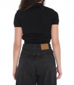 Black Short Sleeve Polo Tee W/A Wang Logo Print