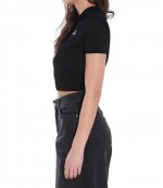 Black Short Sleeve Polo Tee W/A Wang Logo Print