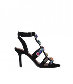 Octavia High Gladiator Black Suede Sandals