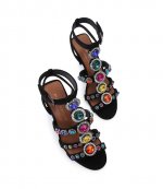 Octavia High Gladiator Black Suede Sandals