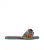 Kensington Flat Jewel Tourqese Multicolour Flat Mule Sandals
