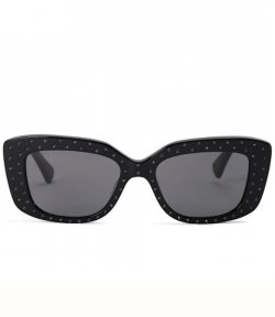 Shoreditch Gem Rectangle Multicolour Rhinstones Black Sunglasses