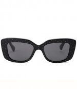 Shoreditch Gem Rectangle Multicolour Rhinstones Black Sunglasses