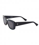 Shoreditch Gem Rectangle White Rhinstones Black Sunglasses