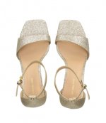 Jaida Pale Gold Glitter Heeled Sandal