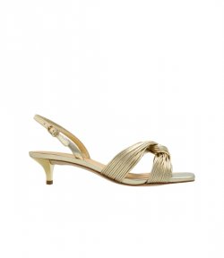 Alessia Pale Gold Metallic Ktten Sandal