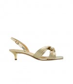 Alessia Pale Gold Metallic Ktten Sandal