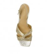 Alessia Pale Gold Metallic Ktten Sandal
