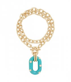 Gold/Turqoise Collier Sautoir
