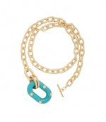 Gold/Turqoise Collier Sautoir