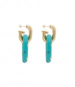 Gold/Turqoise Hoop Earings
