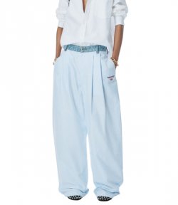 Oxford Blue White Denim Waistband Pant