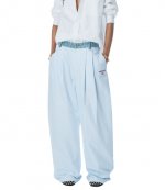 Oxford Blue White Denim Waistband Pant