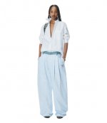 Oxford Blue White Denim Waistband Pant
