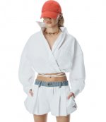 White Denim Waistband Short
