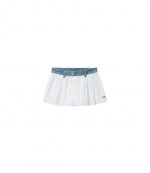 White Denim Waistband Short