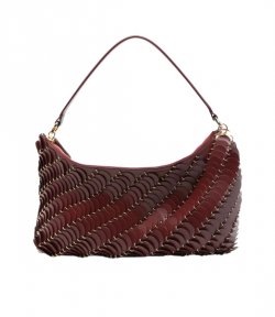Burgundy/Gold M609 Sac A Main