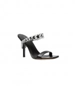 Bianca High Black Sandal Silver Curbed Chain