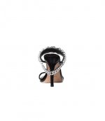 Bianca High Black Sandal Silver Curbed Chain