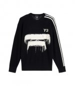 U GFX Black Knit Crew Top