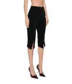 Black Pierced Capri Pant