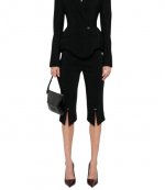 Black Pierced Capri Pant