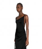 Black Asymetrical Buckled Strap Dress