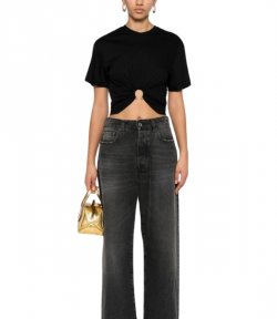 Top Black With Gold Piercing