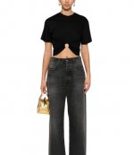 Top Black With Gold Piercing